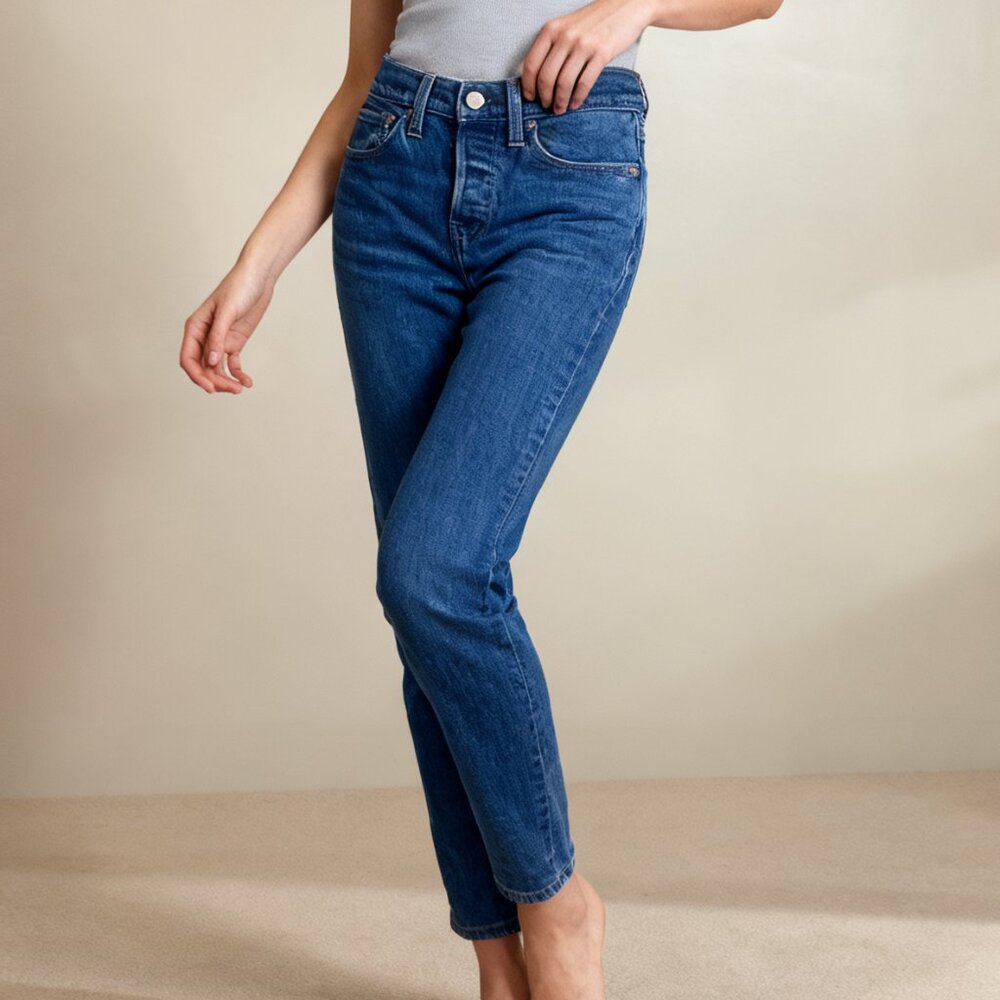 Levi's Premium Blue Denim Jeans - Size 24 | 10" Rise | 27" Inseam